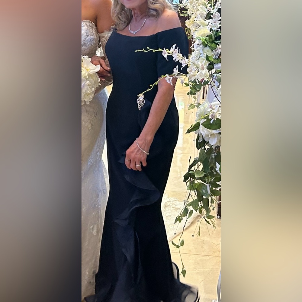 Ideas by Barbara Style 0816 Elegant Navy Blue Evening Gown